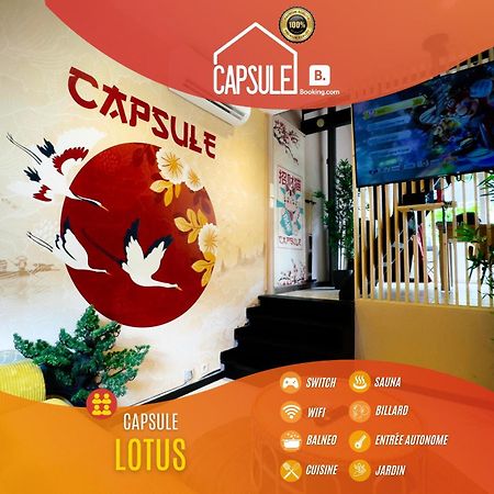 Capsule Lotus-Balneo-Sauna-Billard-Nintendo Hastiere-par-dela Exterior foto