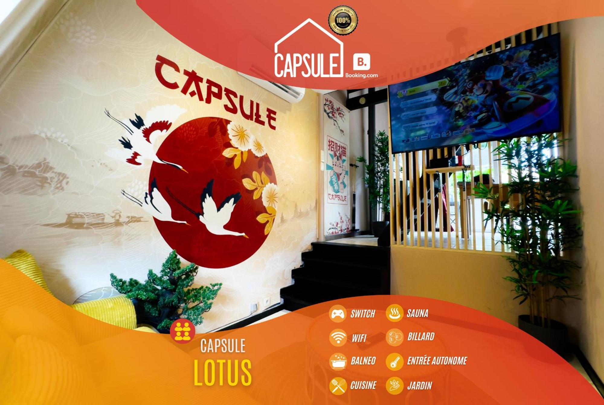 Capsule Lotus-Balneo-Sauna-Billard-Nintendo Hastiere-par-dela Exterior foto